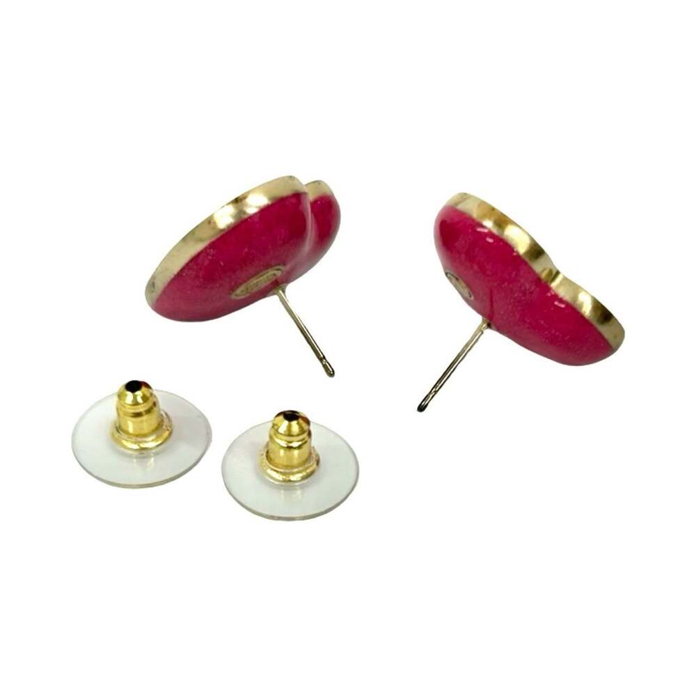 Chanel Cc Logo Heart Earrings Gold-Tone #207068C15B - Picture 5 of 5